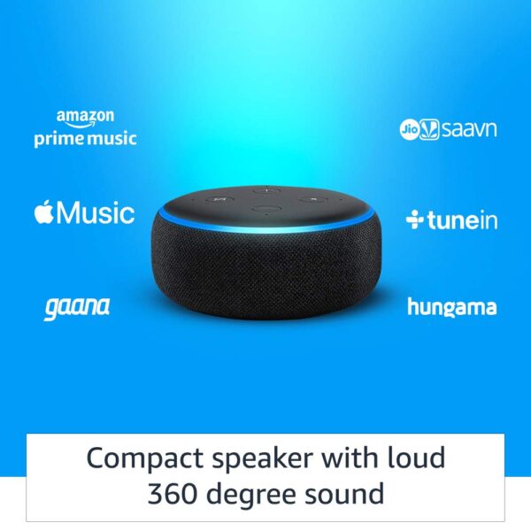 Echo Dot (3rd Gen) – New and improved smart speaker with Alexa (Black) 3