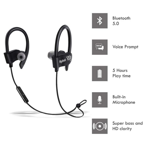 Flybot Wave in-Ear Sport Wireless Bluetooth Earphone Sweatproof (Black) 2