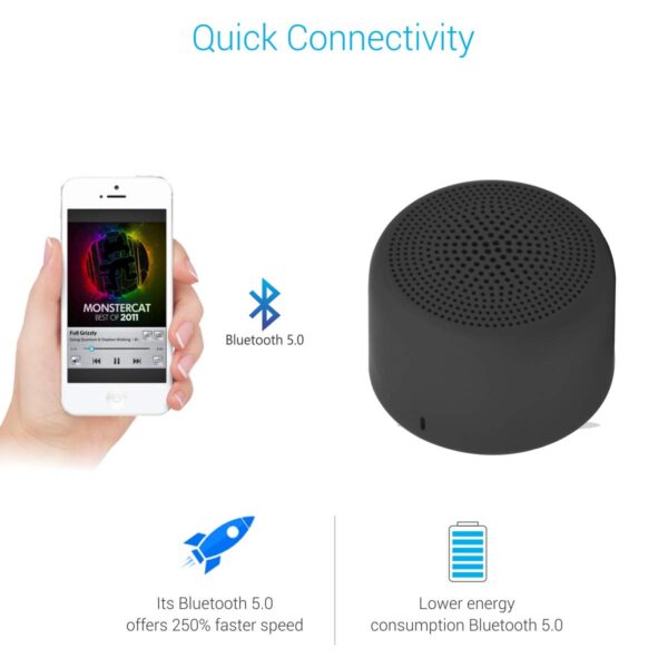 Portronics PICO Bluetooth 5.0 Personal Mini Portable Stereo Speaker with TWS, Crisp, Loud and Clear 3W, Black 4