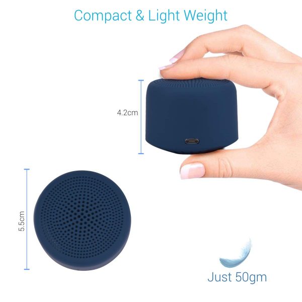 Portronics PICO Bluetooth 5.0 Personal Mini Portable Stereo Speaker with TWS, Crisp, Loud and Clear 3W, Blue 2