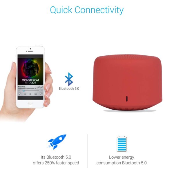 Portronics PICO Bluetooth 5.0 Personal Mini Portable Stereo Speaker with TWS, Crisp, Loud and Clear 3W, Red 8