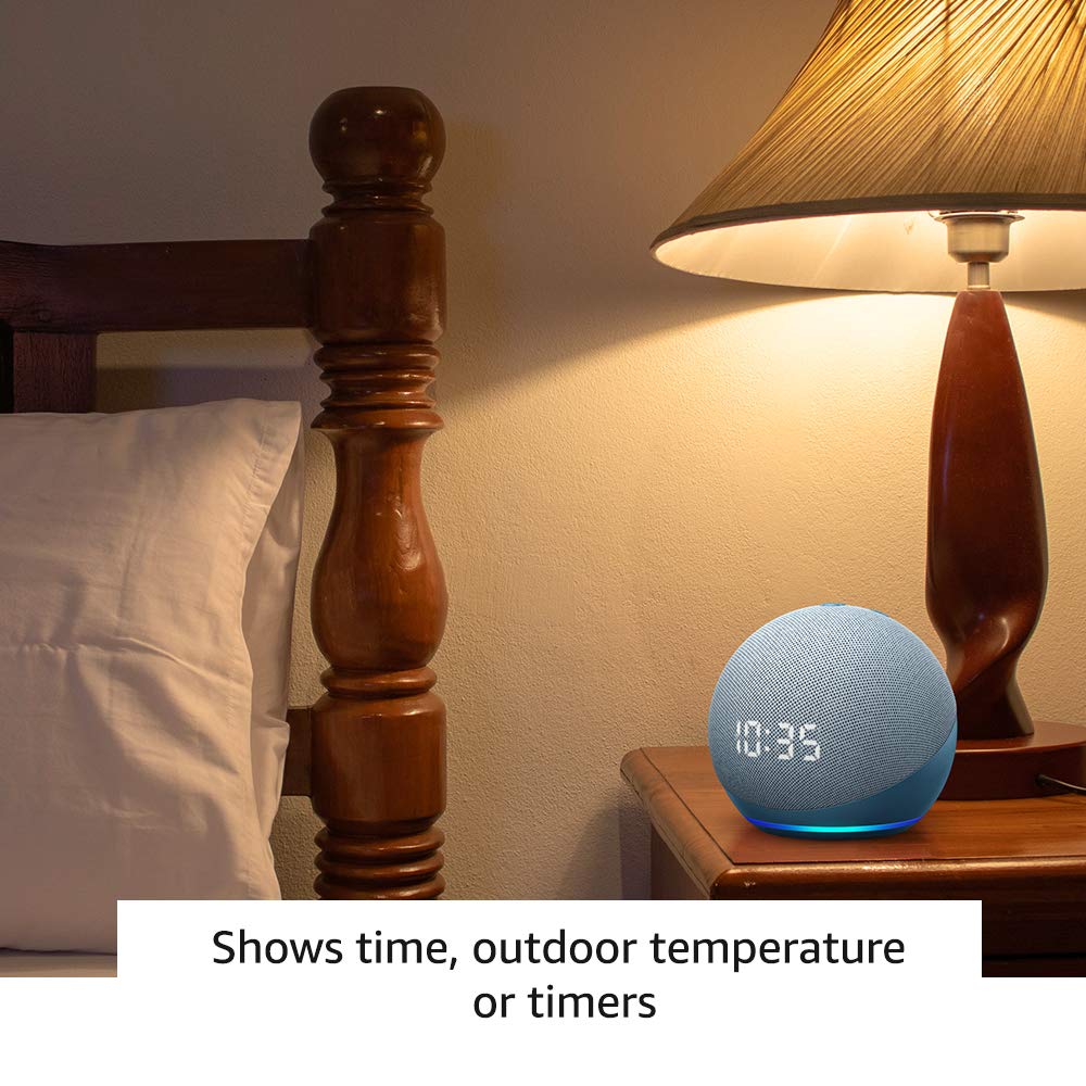 Echo Dot (4th Gen) with clock – (Blue) - DukanDwar