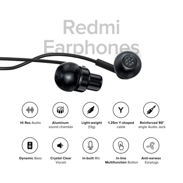 Redmi Hi-Resolution Audio Wired Headset with Mic (Black) 1