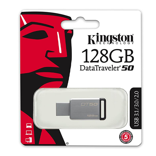 Kingston DataTraveler Flash Drive 128GB USB 3.0 (Gray)