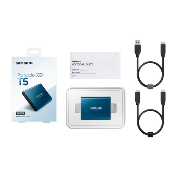 Samsung T5 500GB External Solid State Drive (Alluring Blue)