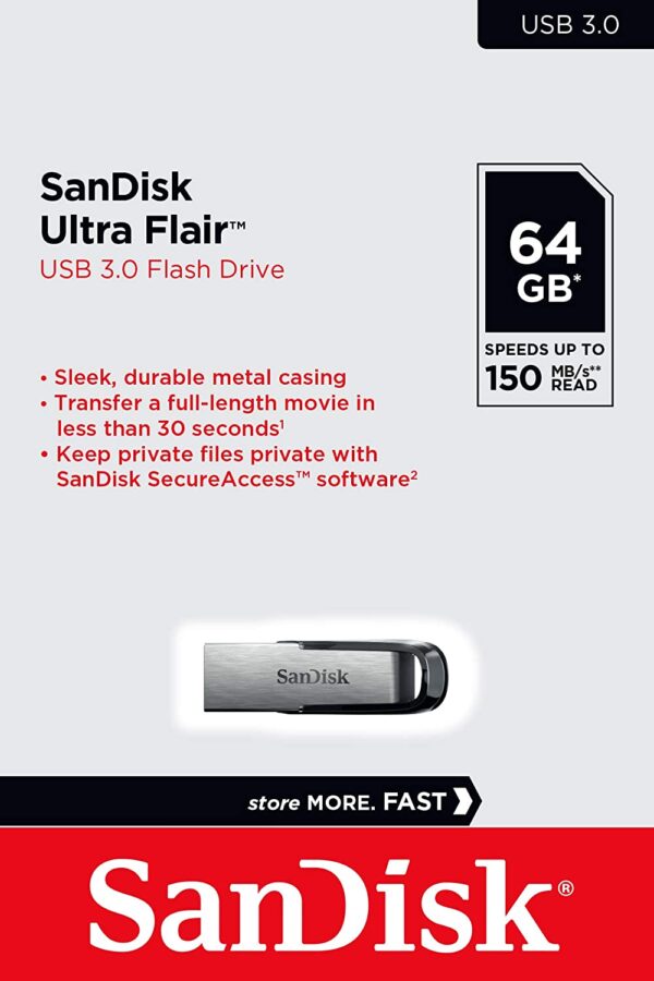 SanDisk Ultra Flair 64GB USB 3.0 Pen Drive 1