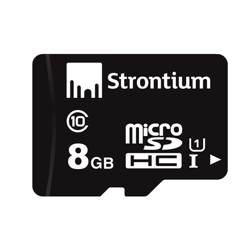 Strontium MicroSD Class 10 8GB Memory Card (Black)