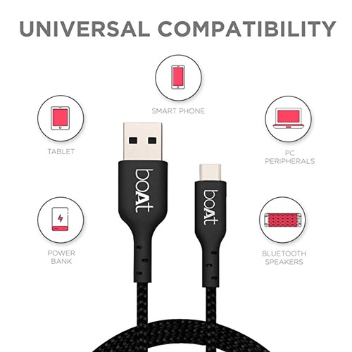 boAt A 350 Type C USB Cable 1.5m (Black) 4