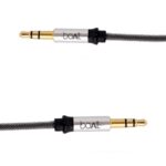 boAt Indestructible 3.5mm Male to Male Gold Plated Connectors, Metallic Aux Audio Cable, 1.5 Meter (Silver Metallic)