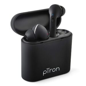 pTron Bassbuds Lite V2 In-Ear True Wireless Bluetooth 5.0 Headphones with Mic (Black)