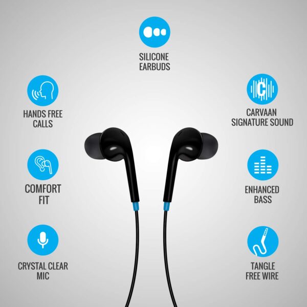Saregama Carvaan Earphones GX01 with Mic- (Classic Black) 4