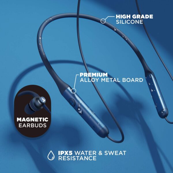 boAt Rockerz 335 Wireless Neckband(Navy Blue) 3