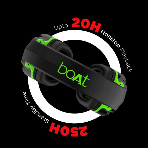 boAt Rockerz 510 Bluetooth On-Ear Headphone with Mic(Viper Green) 5