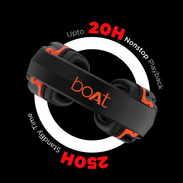 boAt Rockerz 510 Bluetooth On-Ear Headphone with Mic (Molten Orange) 5
