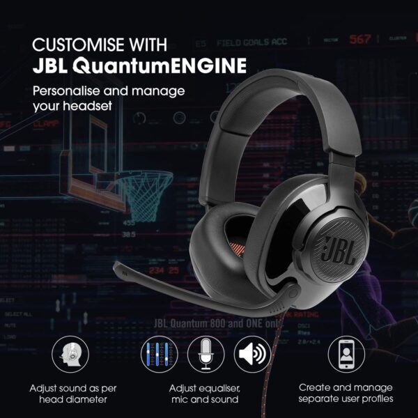 JBL Quantum 300 Hybrid Wired Over-Ear Gaming Headphone 4