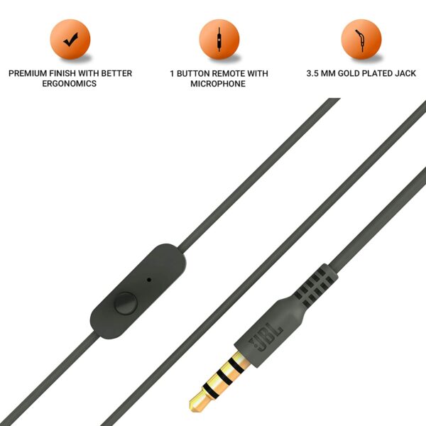 JBL C200SI in-Ear Premium Headphones with Mic (Gun Metal) 3