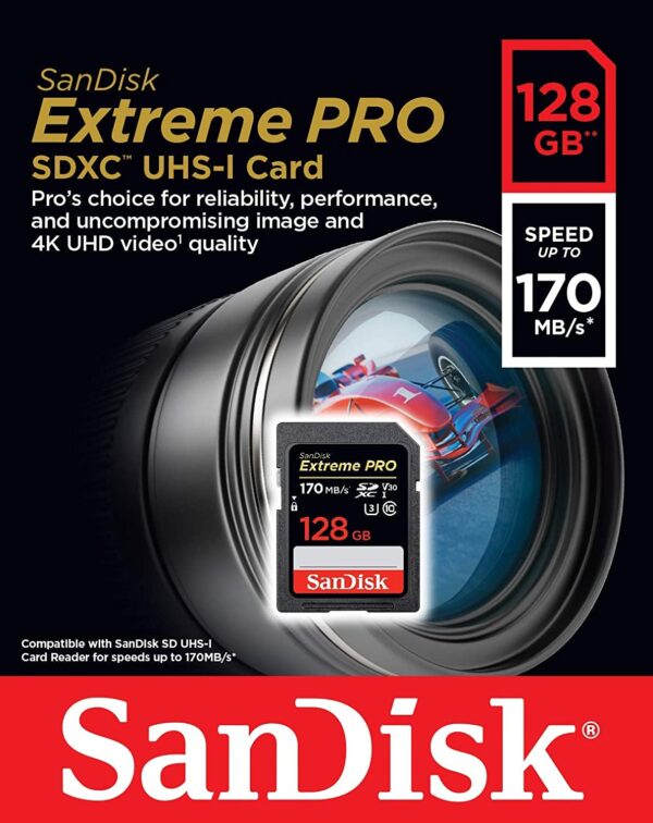 SanDisk 128GB Extreme Pro SDXC UHS-I Card 4
