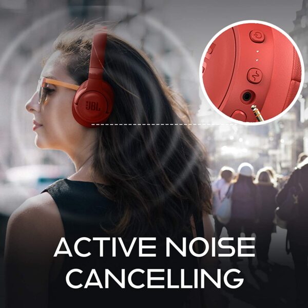 JBL Tune 750BTNC Over-Ear Wireless Active Noise-Cancelling Headphones (Red) 6