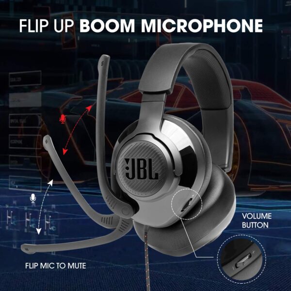 JBL Quantum 300 Hybrid Wired Over-Ear Gaming Headphone 5