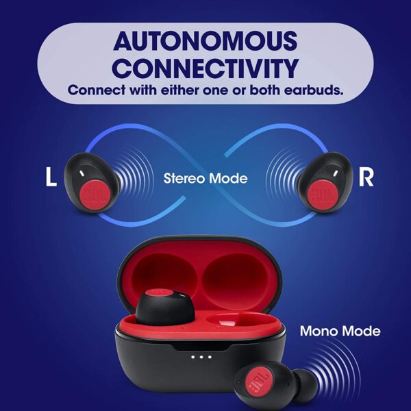 JBL C115TWS True Wireless Headphone (Red) 3