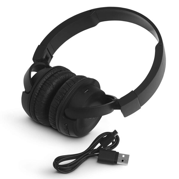 JBL T460BT Extra Bass Wireless On-Ear Headphones (Black) 2