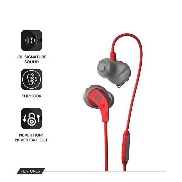 JBL Endurance Run Sweat-Proof Sports in-Ear Headphones (Red) 5