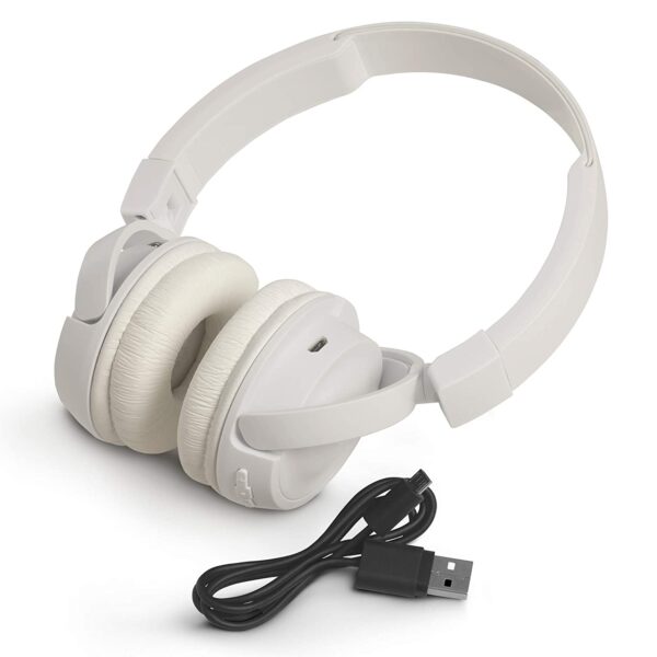 JBL T460BT Extra Bass Wireless On-Ear Headphones (White) 2