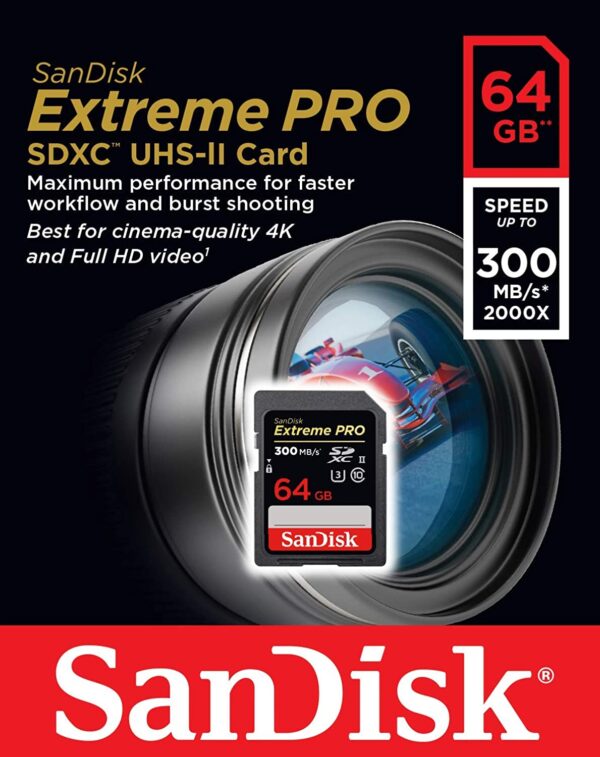 SanDisk 64GB Extreme Pro Class 10 UHS-II SDXC Memory Card 3