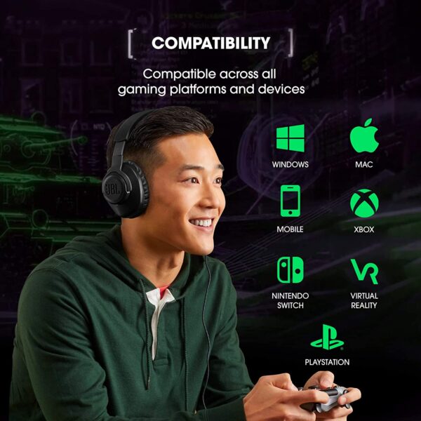 JBL Quantum 100 Wired Over-Ear Gaming Headset (Black) 5