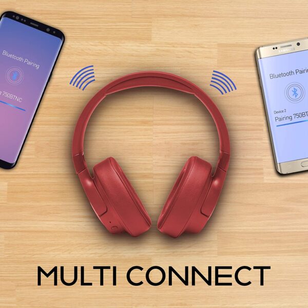 JBL Tune 750BTNC Over-Ear Wireless Active Noise-Cancelling Headphones (Red) 4