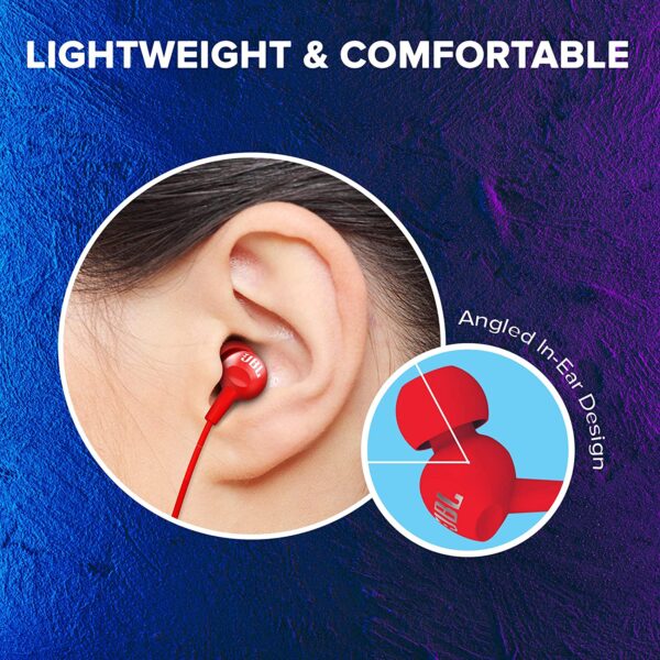 JBL C100SI In-Ear Headphones with Mic (Red) 5