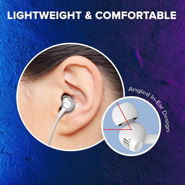 JBL C100SI In-Ear Headphones with Mic (White) 5