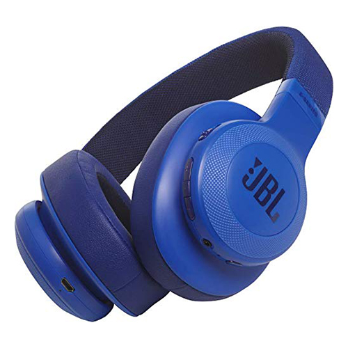 JBL E55BT Wireless Over-Ear Headphones with Mic (Blue)