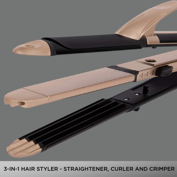 VEGA 3 in 1 Hair Styler - Straightener, Curler and Crimper (Black) 6