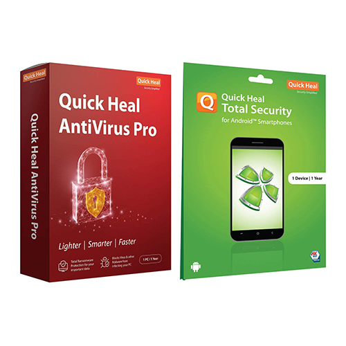 Quick Heal Antivirus Pro (1 PC, 1 Year) & Total Security for Android (1 Device, 1 Year) 1
