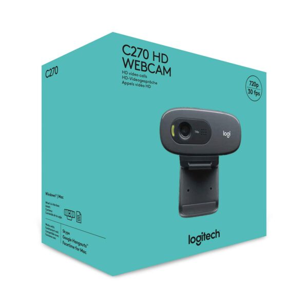 Logitech C270 HD Webcam (1.5 m cable) 6