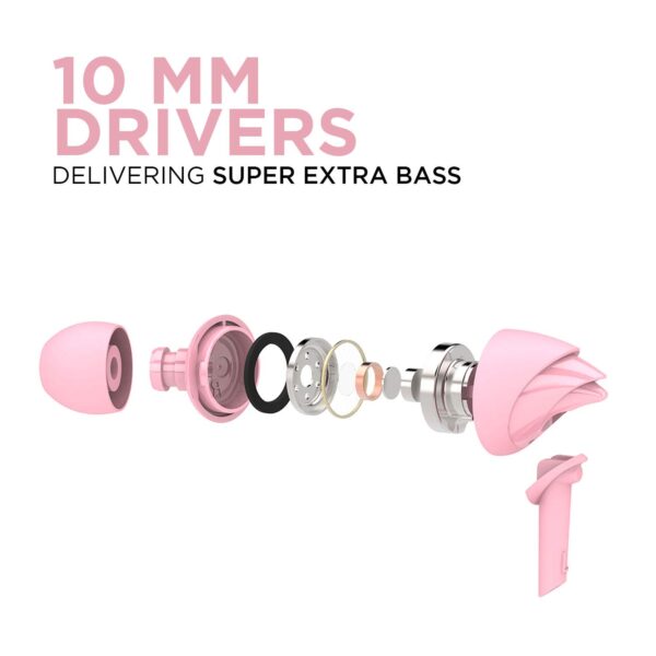 boAt Bassheads 100 Wired Earphones (Taffy Pink) 3