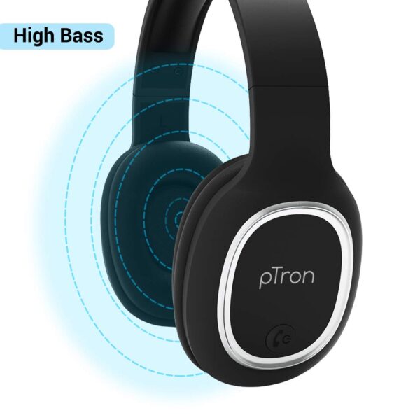 pTron Studio Over-Ear Bluetooth 5.0 Wireless Headphones (Black) 6