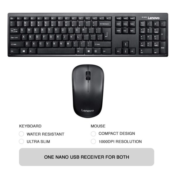 Lenovo 100 Wireless Keyboard & Mouse Combo 3