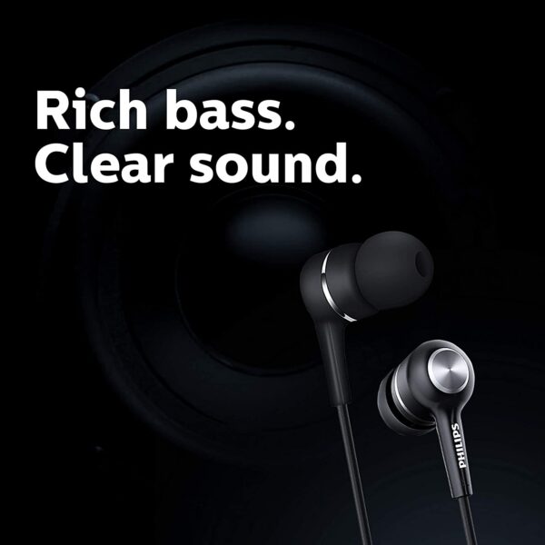Philips Audio SHE1505 in-Ear Rich Bass Headphones (Black) 5
