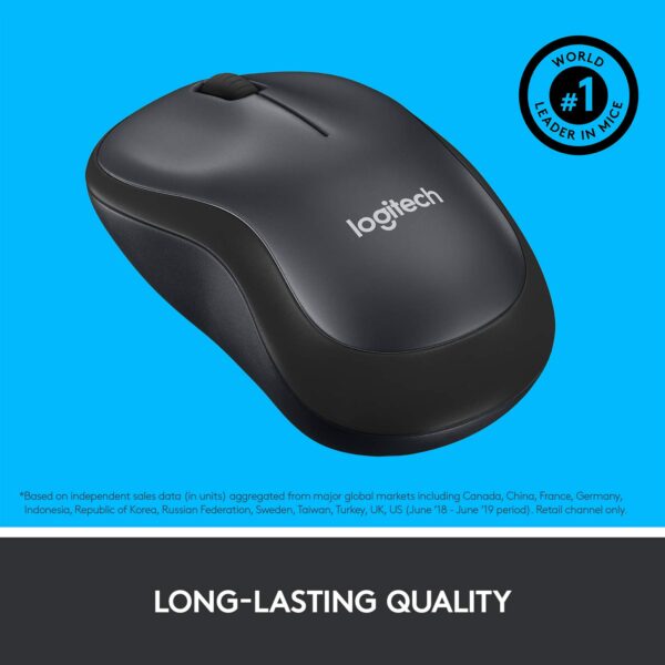 Logitech M221 Wireless Mouse (Charcoal Grey) 3