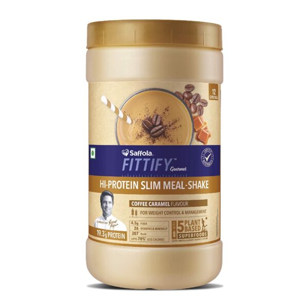 Saffola FITTIFY Gourmet Hi-Protein Slim Meal Shake - 420 gm , Coffee Caramel (Buy 1 Get 1 Free) 2