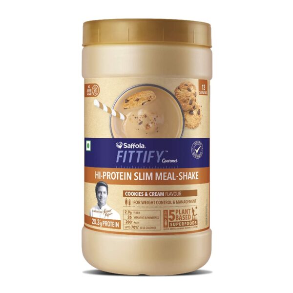 Saffola FITTIFY Gourmet Hi-Protein Slim Meal Shake - 420 gm , Cookies & Cream (Buy 1 Get 1 Free) 2
