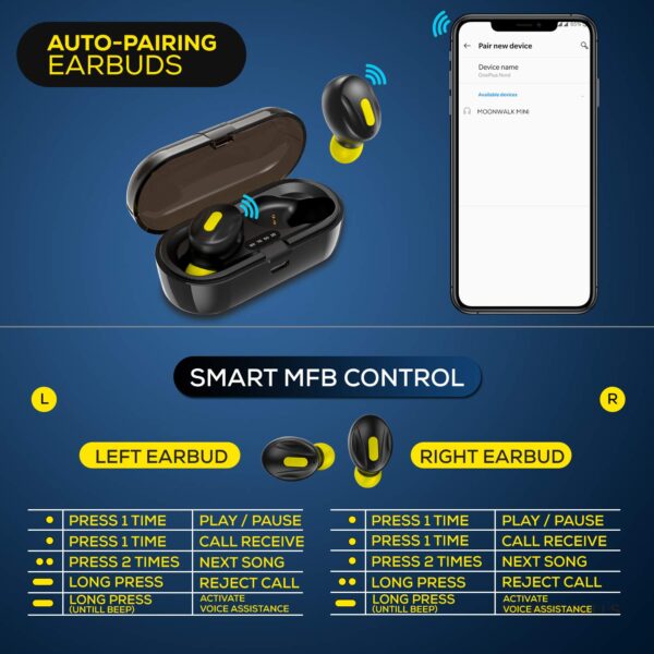 WeCool Moonwalk Mini Earbuds (with Magnetic Charging Case) 3