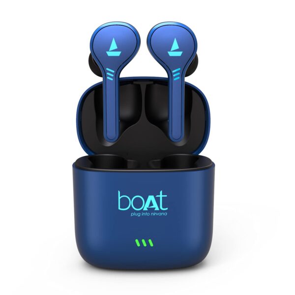 Boat Airdopes 433 Twin Wireless Ear-Buds with Mic(Blue) 1