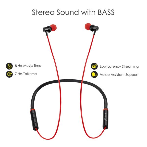 pTron Tangentbeat Bluetooth 5.0 Wireless Headphones (Black & Red) 4