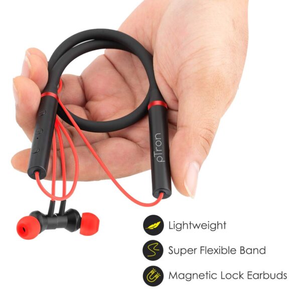 pTron Tangentbeat Bluetooth 5.0 Wireless Headphones (Black & Red) 6