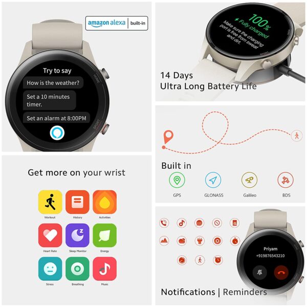 Mi Watch Revolve Active, SpO2 and Sleep Monitor (Beige) 5