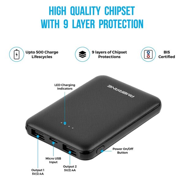 Ambrane 5000mAh Li-Polymer Power bank ( Black) 4
