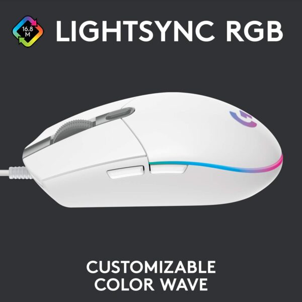 Logitech G102 Light Sync Gaming Mouse (White) 8